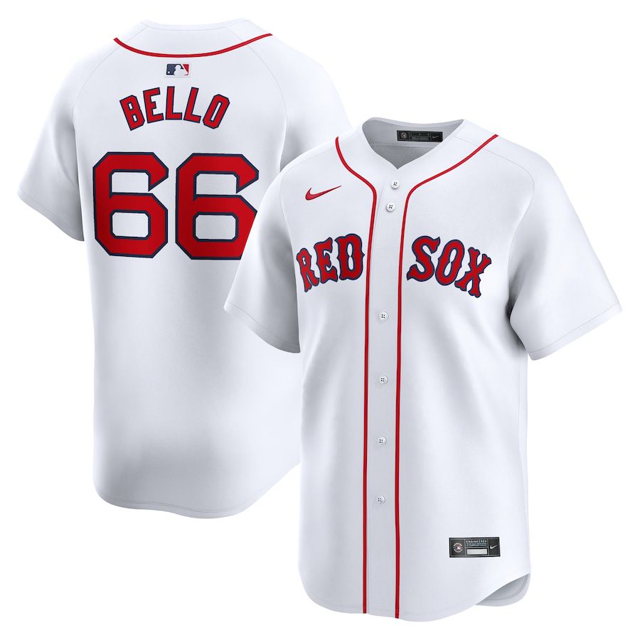 Men Boston Red Sox #66 Brayan Bello Nike White Home Limited Player MLB Jersey